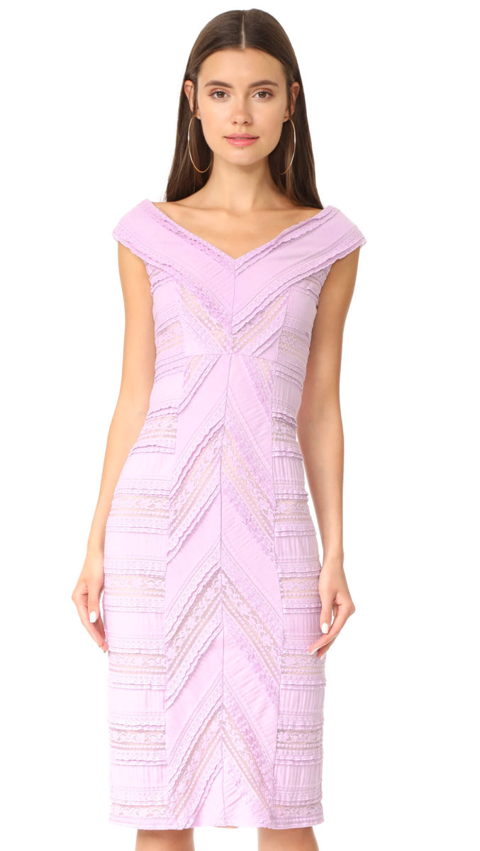 Lavender Lace Midi Length Dress