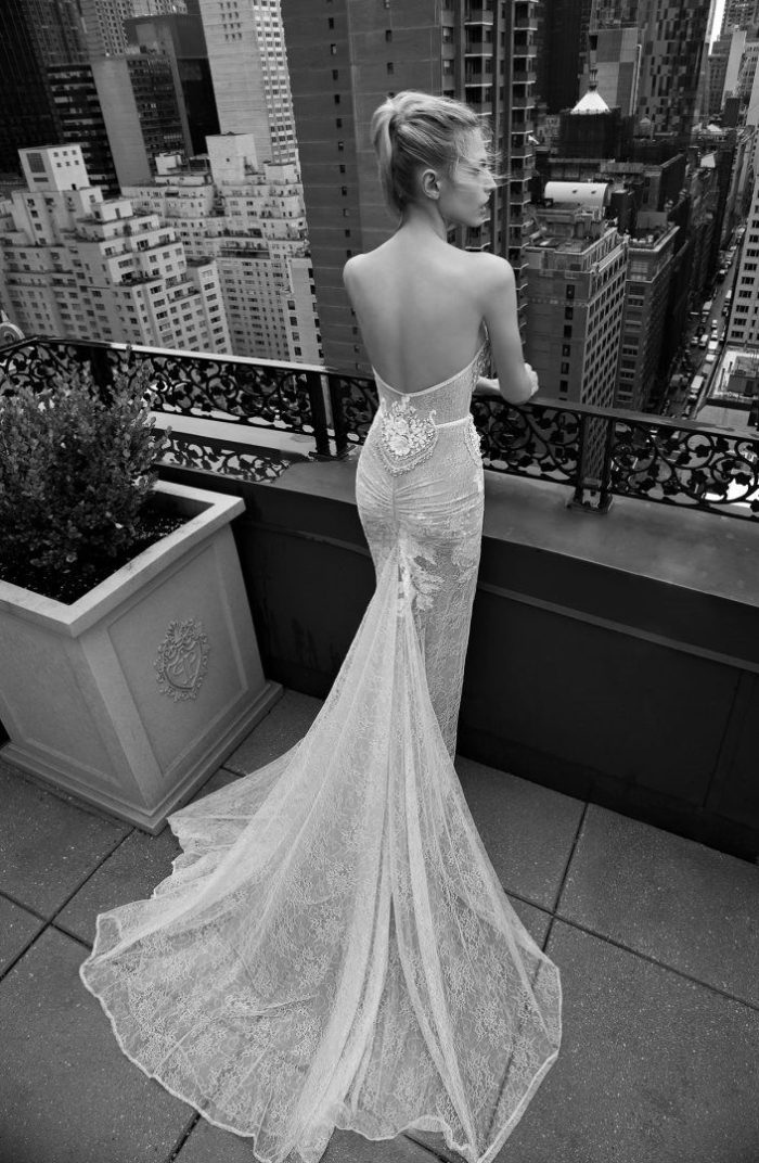 Couture wedding dress with train