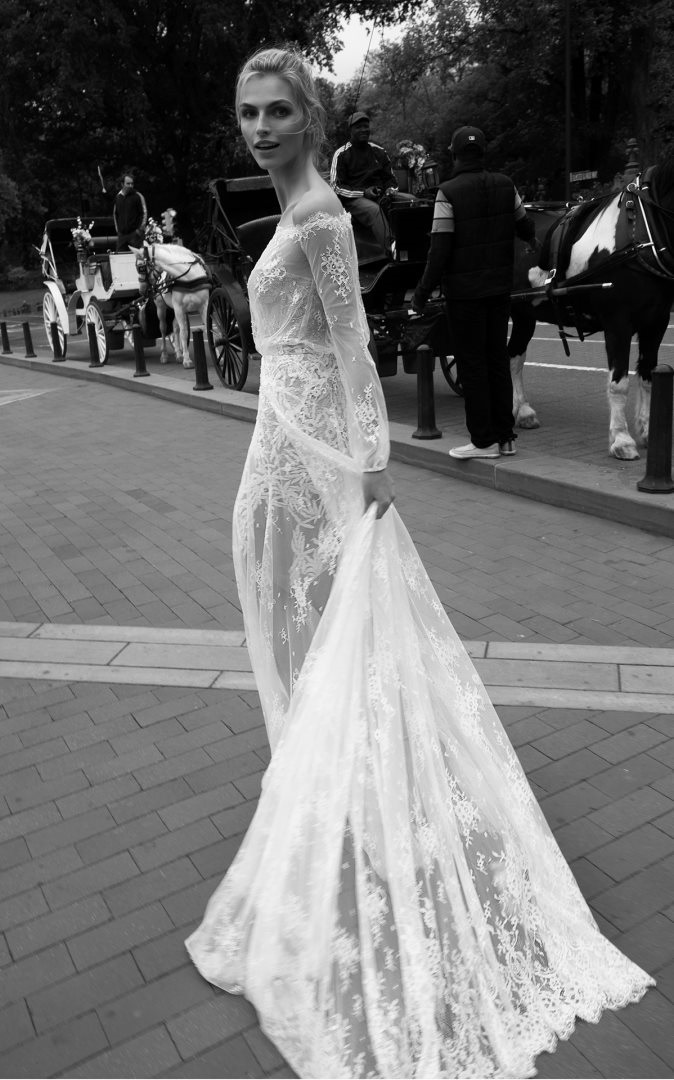 Long sleeve couture bridal gown