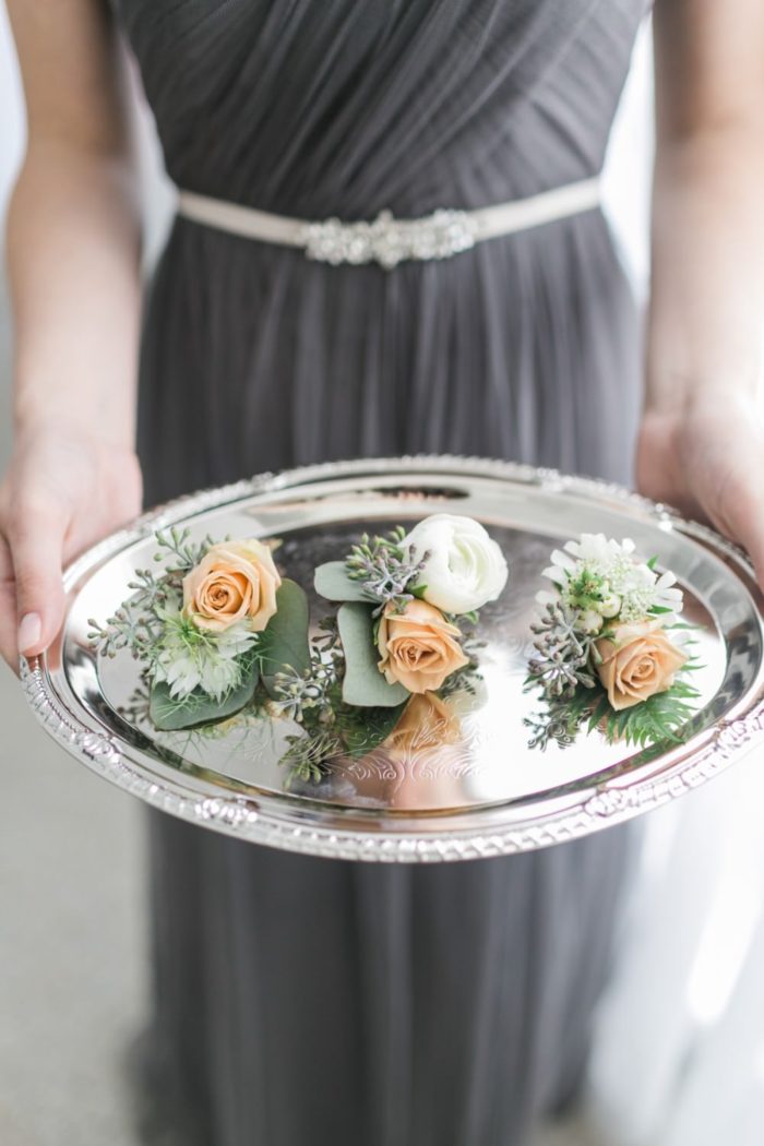 Boutonnieres and bridesmaids | Find out about Aisle Society! | Alexis June Weddings