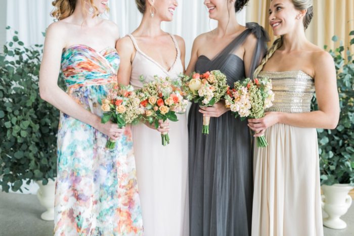 Mismatched Bridesmaids for Aisle Society |Photography by http://alexisjuneweddings.com/