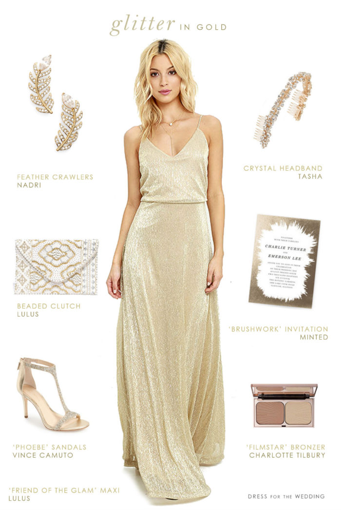 gold dress outfit