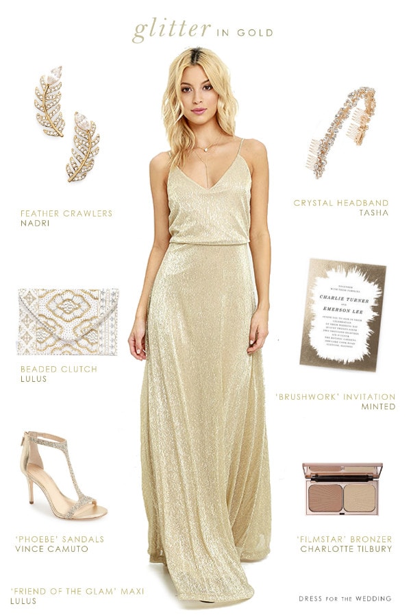 Gold Maxi Dress for Bridesmaids or ...