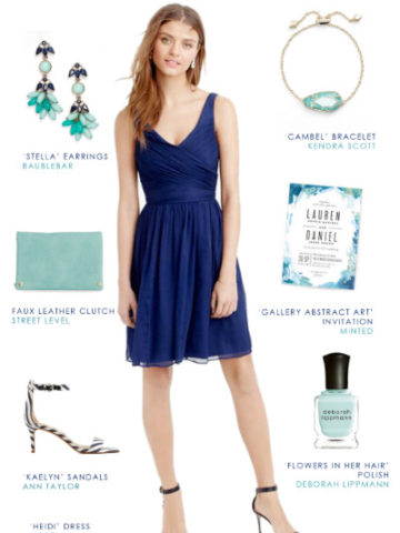navy dress outfit for wedding