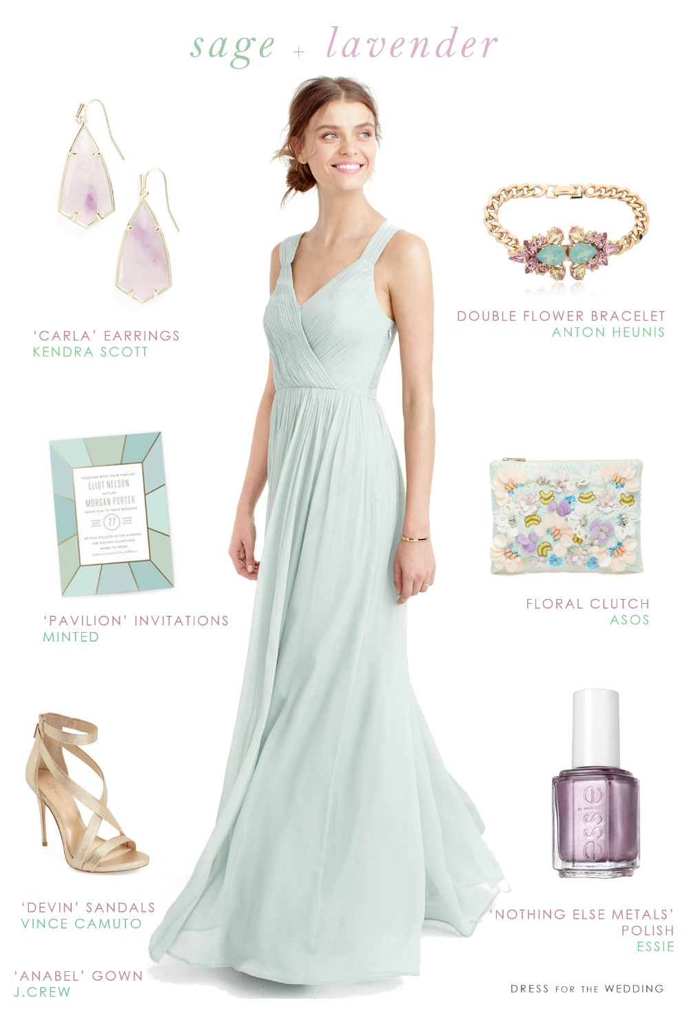 Sage Green and Lavender for Bridesmaids Dress for the Wedding