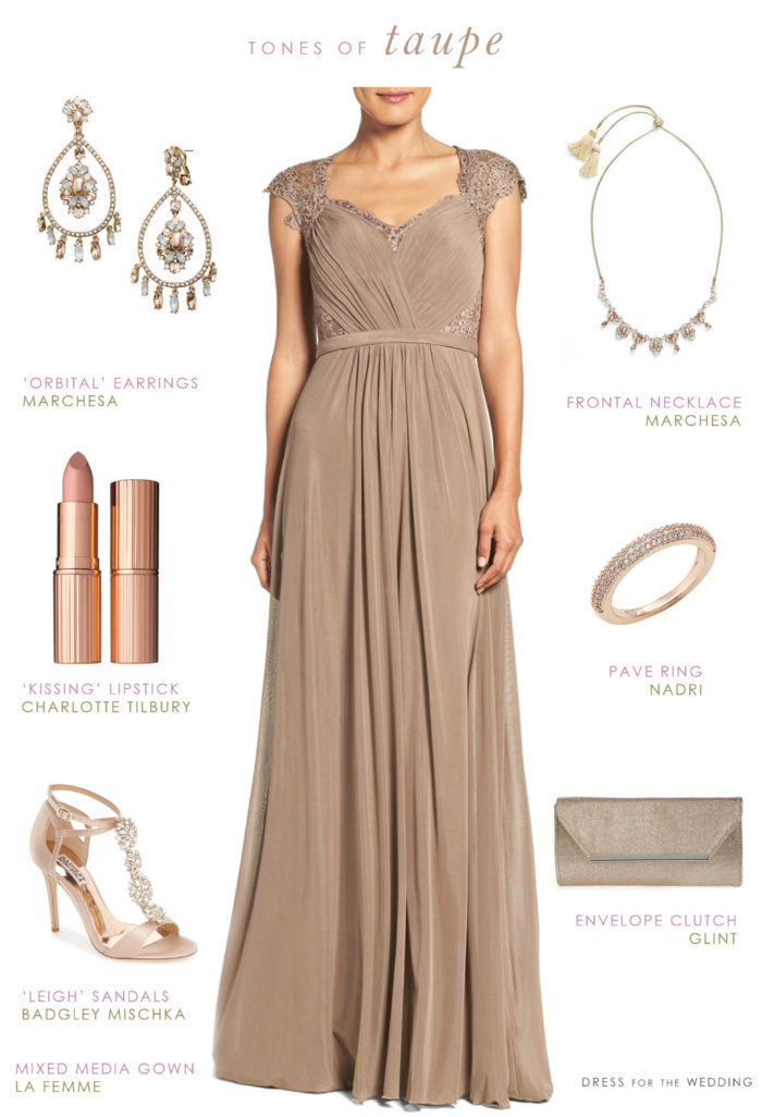 Taupe Evening Gown