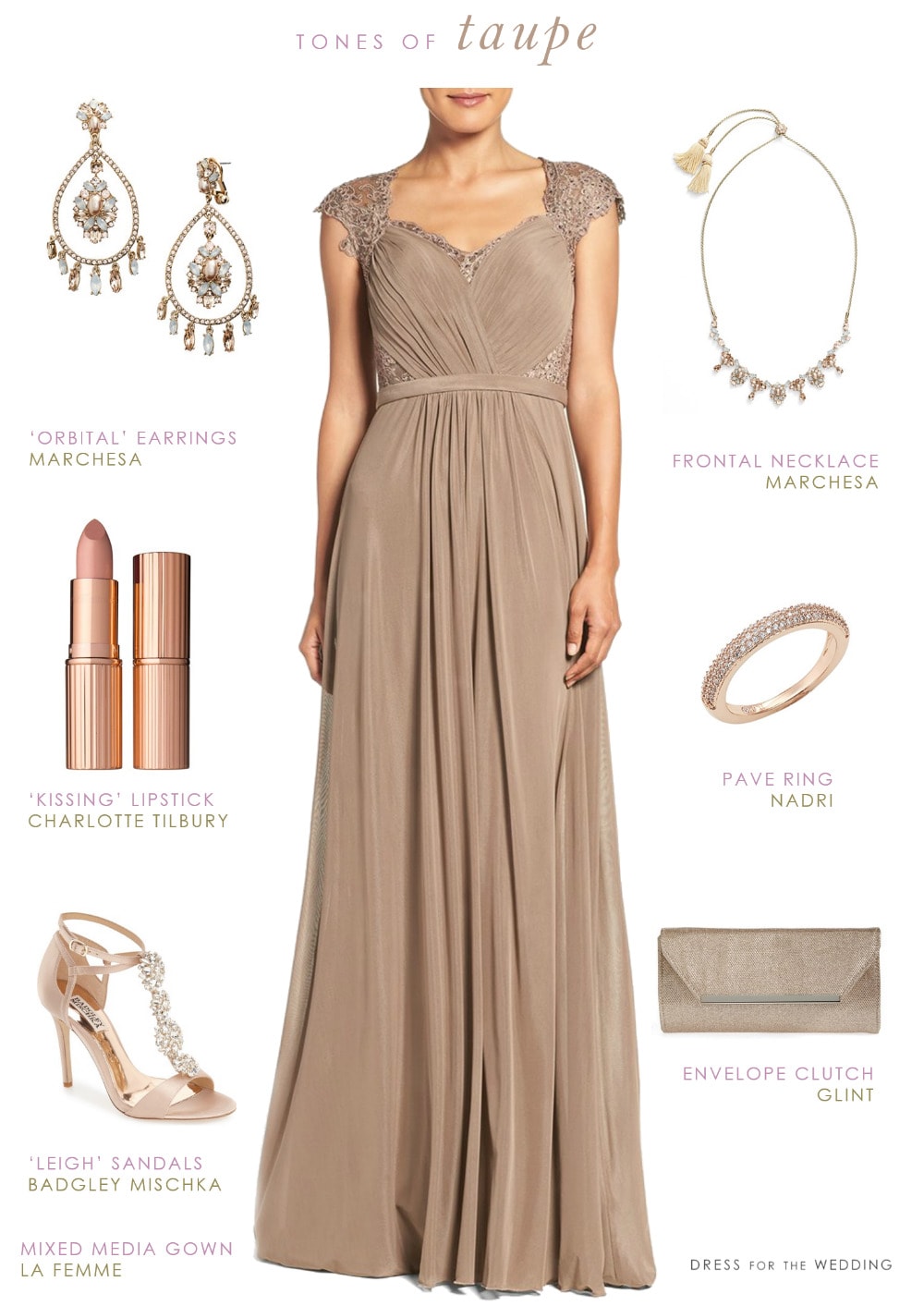 Taupe Evening Gown | Neutral Special ...