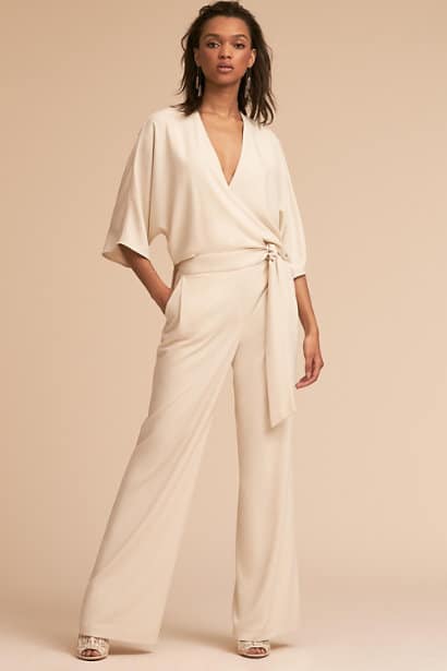 white wrap jumpsuit with sleeves