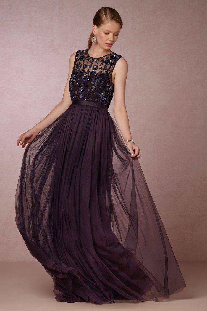 Deep purple formal gown | Winter or Fall Wedding Black Tie Attire