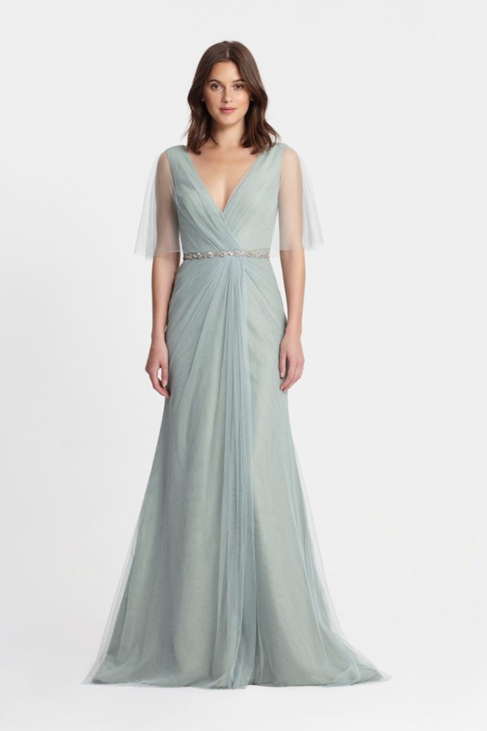 Monique Lhuillier Bridesmaid Dresses in Sage