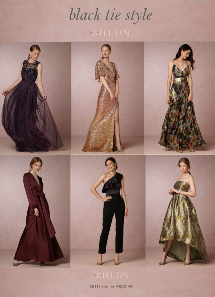 Black tie wedding and event attire and dresses for fall and winter 2016