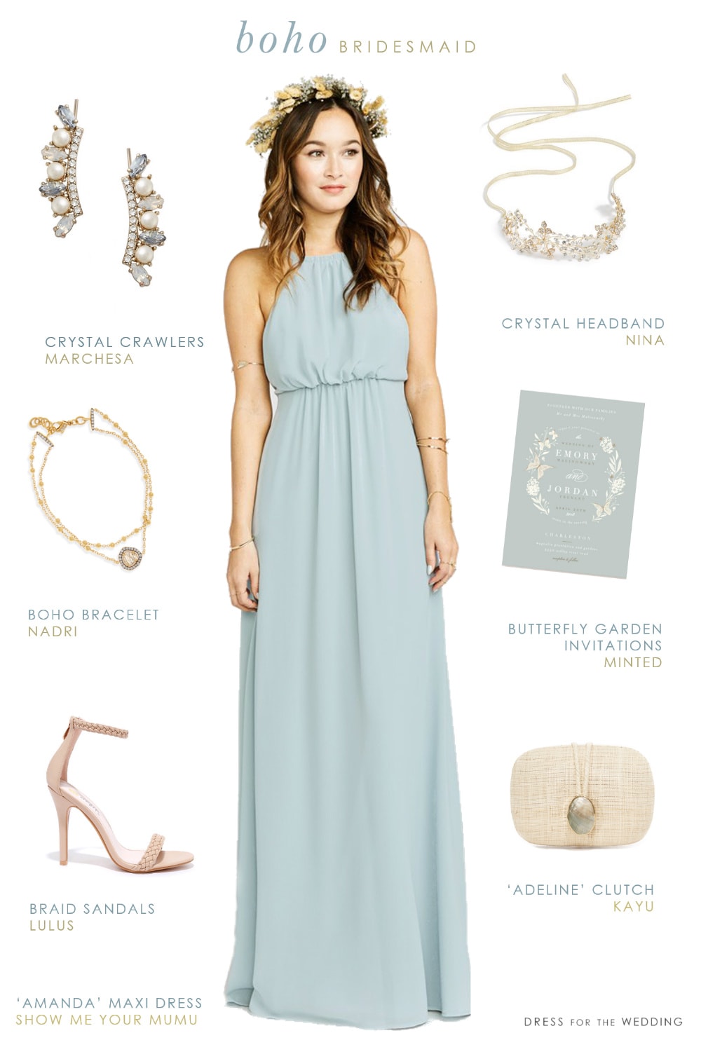 boho navy bridesmaid dress