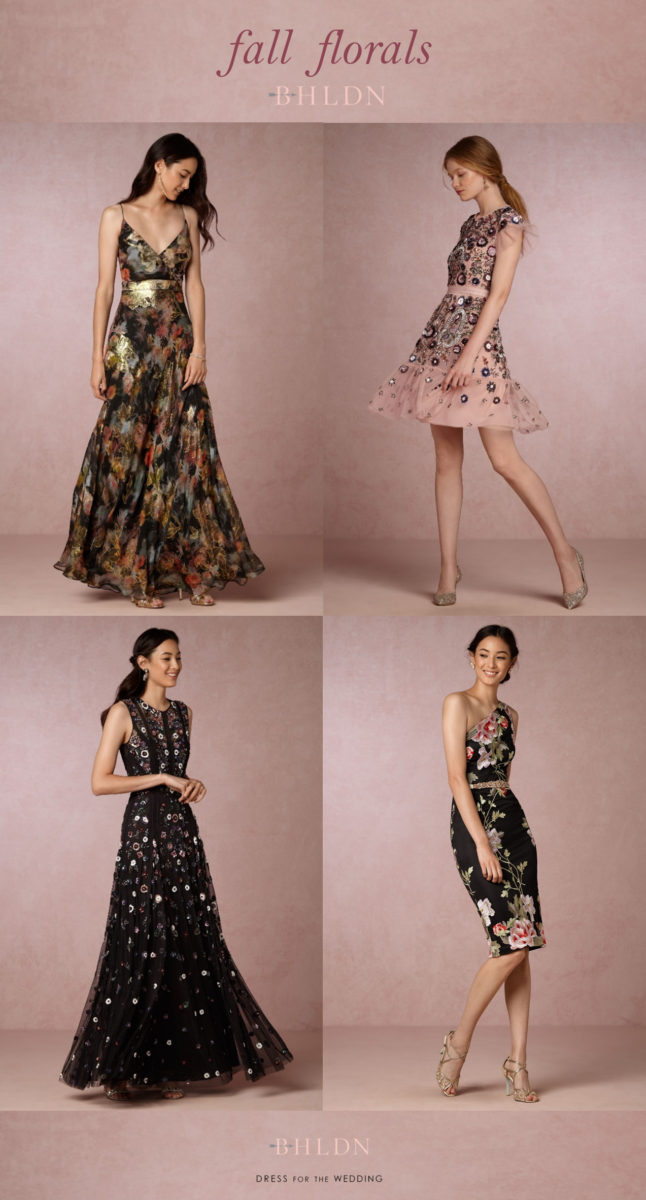 Fall Floral Party Dresses Floral Wedding Guest Dresses