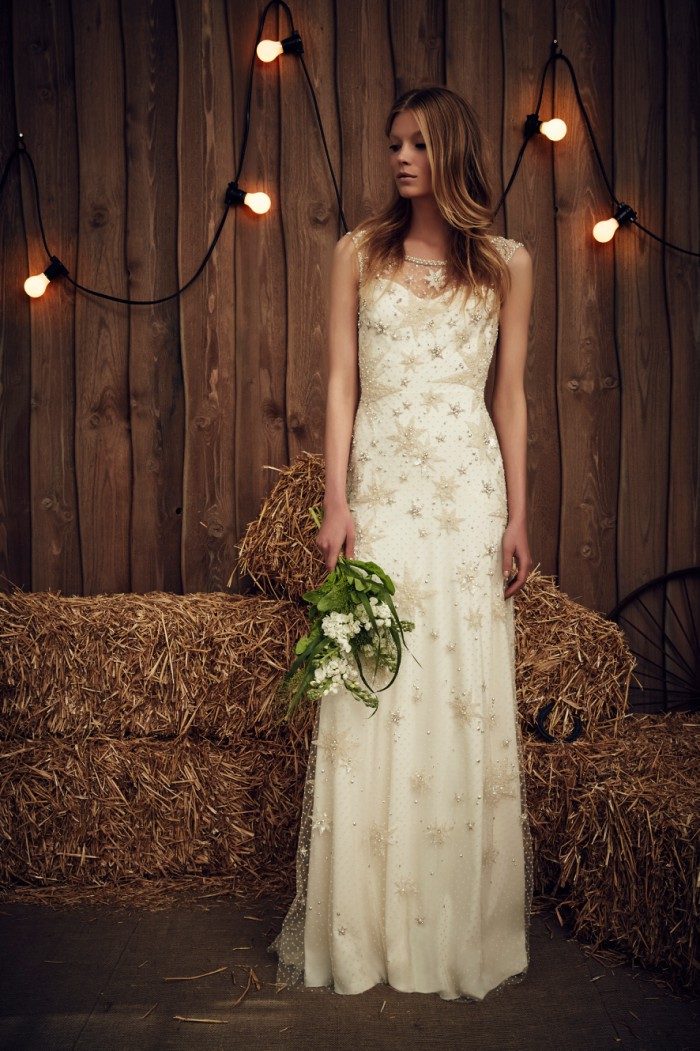 Gold Stars on Wedding Dress by Jenny Packham