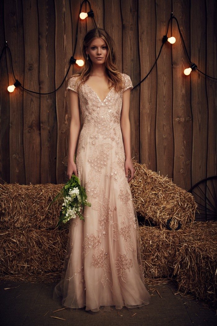 Blush beaded wedding dress | Jenny Packham June