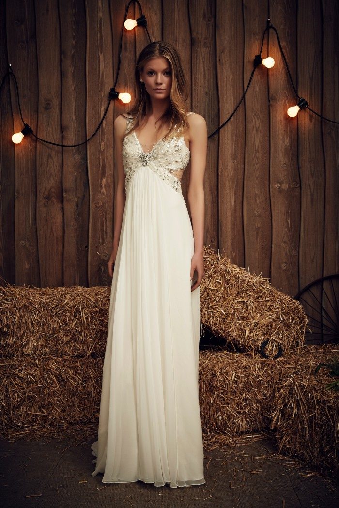 Cut out side wedding dress with beaded detail by Jenny Packham