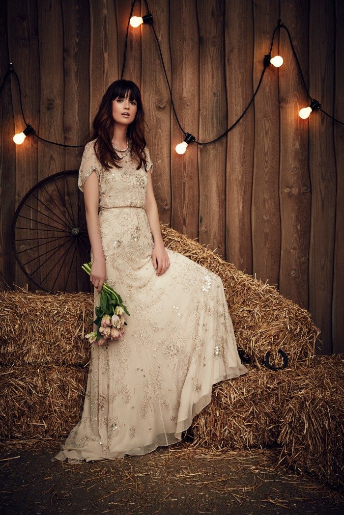 Sweet blush beaded wedding gown by Jenny Packham