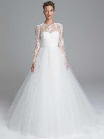 Long Sleeve Lace Top Wedding Dress | Myra by Amsale