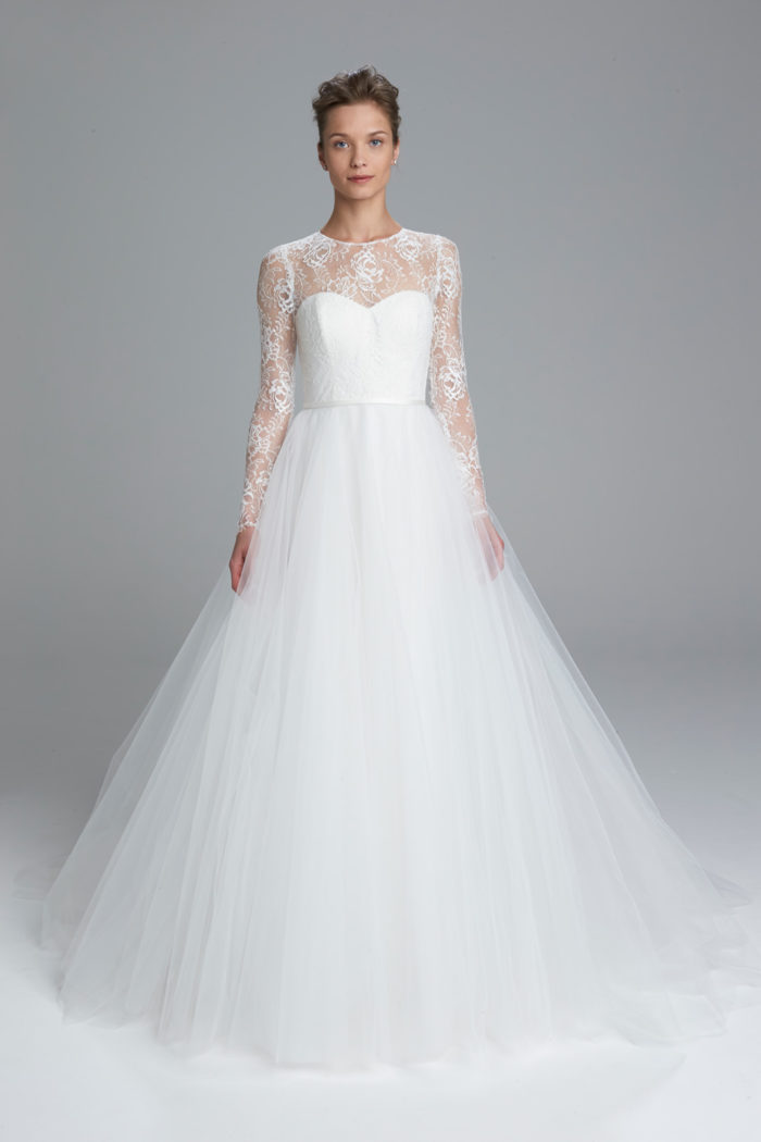 Long Sleeve Lace Top Wedding Dress | Myra by Amsale