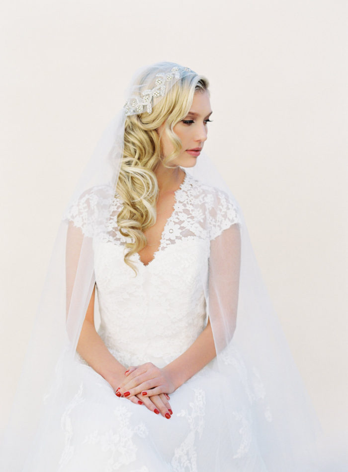 Crystal cap veil | Bridal veil by VeiledBeauty