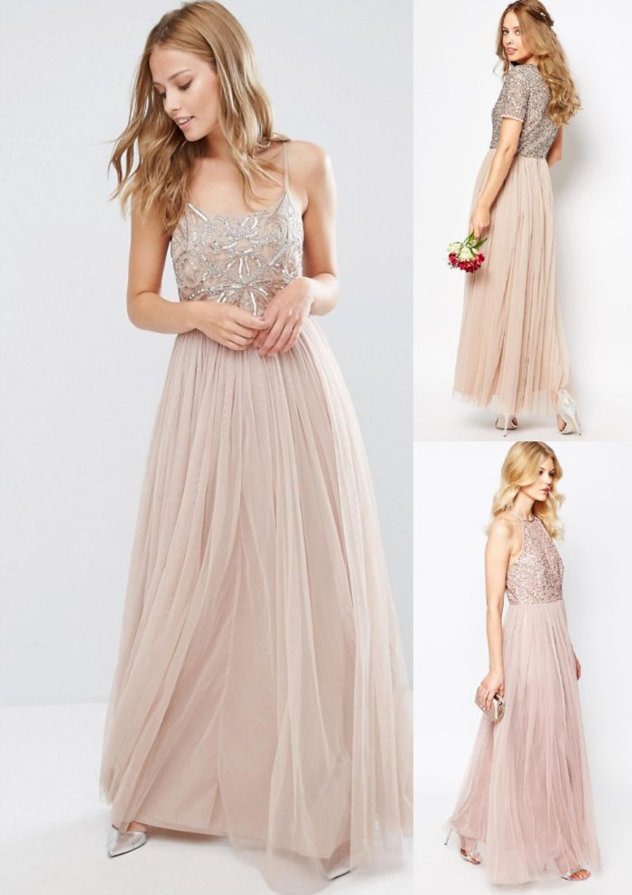 Tulle and sequin dresses for bridesmaids