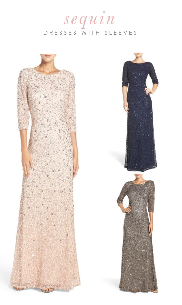 Sequin dresses with sleeves