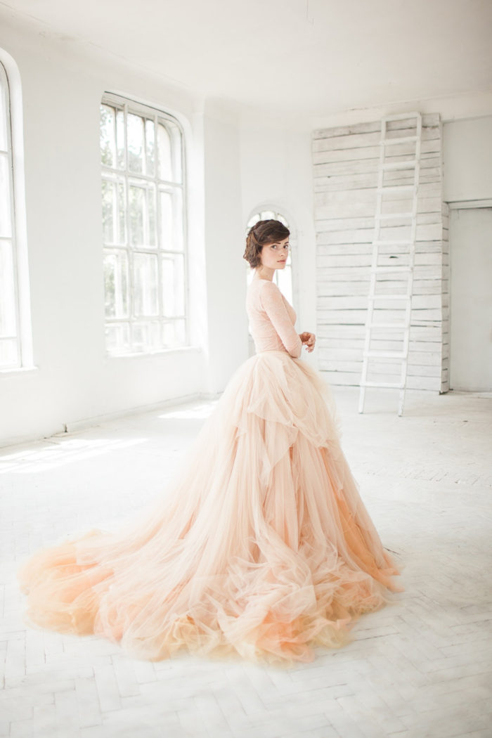 blush wedding dress