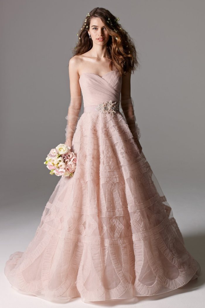 Pink blush wedding dresses | Edlin from Watters