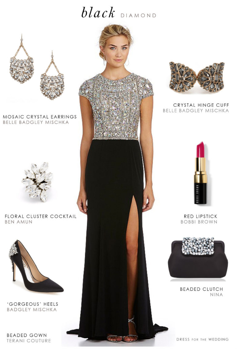 black formal beaded gown