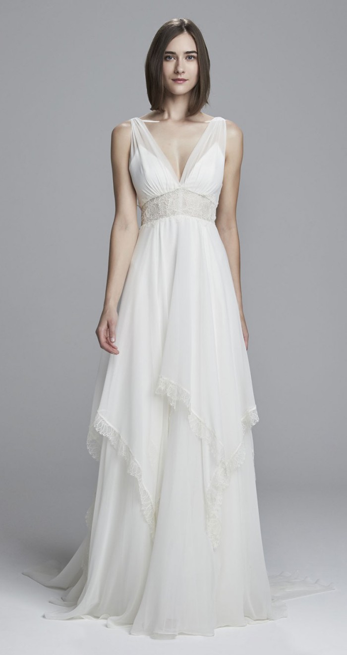 Silk Chiffon Wedding Dress | Clea by Christos Bridal