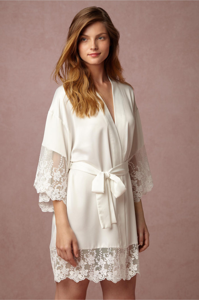 white lace wedding robe