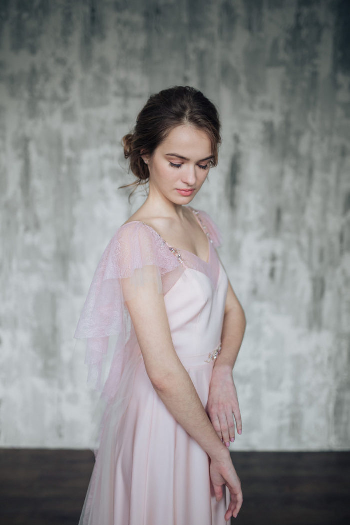 Detail of Pink Wedding Dress