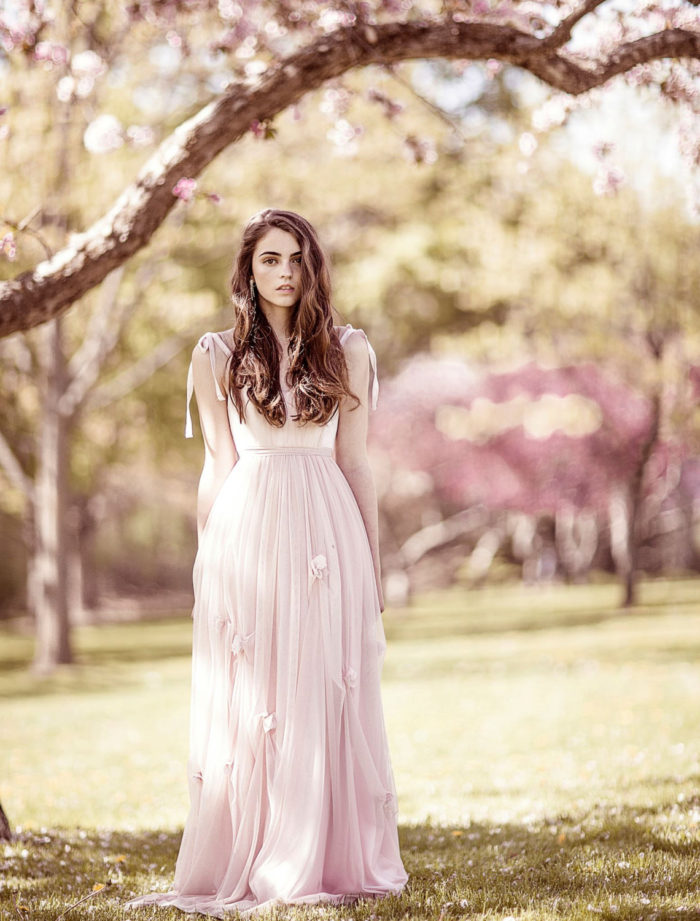 Pink boho wedding gown by jordanderuiter