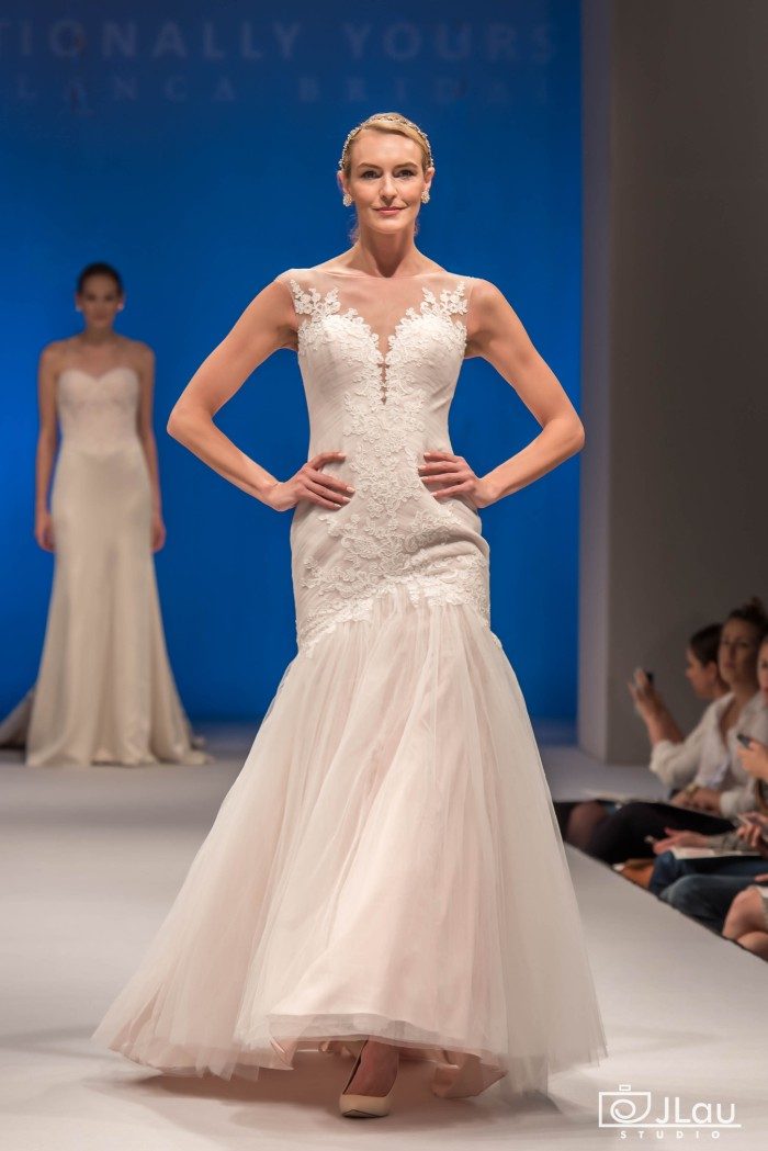 Plunging neckline flared style wedding gown | Style BL220 Bliss Beloved by Casablanca Bridal