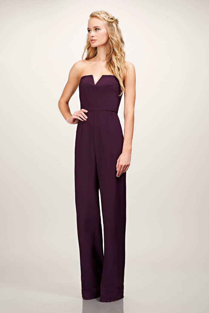 Strapless jumpsuit for bridesmaids or groomsmaids