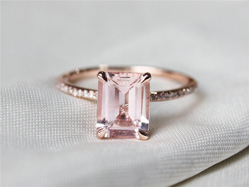 Emerald Cut Rose Gold Ring