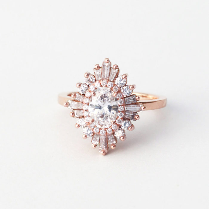 Unique Modern Art Deco Rose Gold Ring | Created by Heidi Gibson Designs