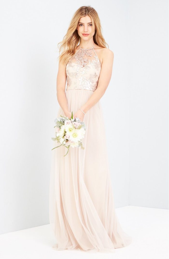 Lace and Sequin Amsale Sheridan Bridesmaid Dress