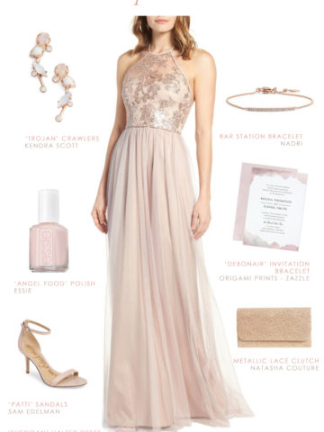 Sequin and Lace Top Bridesmaid Dress