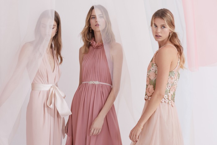 Bridesmaid Dresses in Shades of Pink from BHLDN