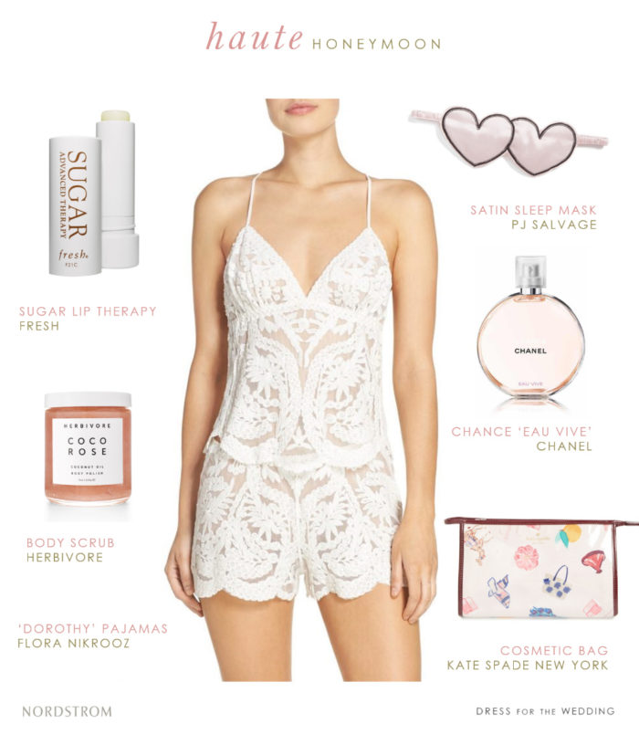 White Lace Pajamas For Honeymoon