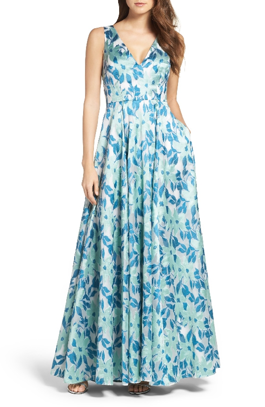 Blue Floral Gown