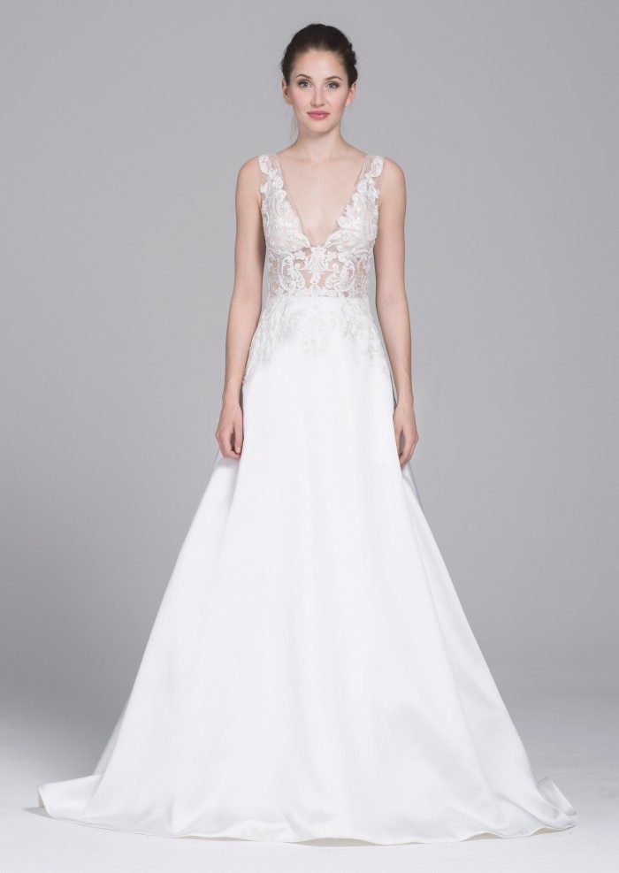 Ceres, a ballgown wedding dress with sheer bodice