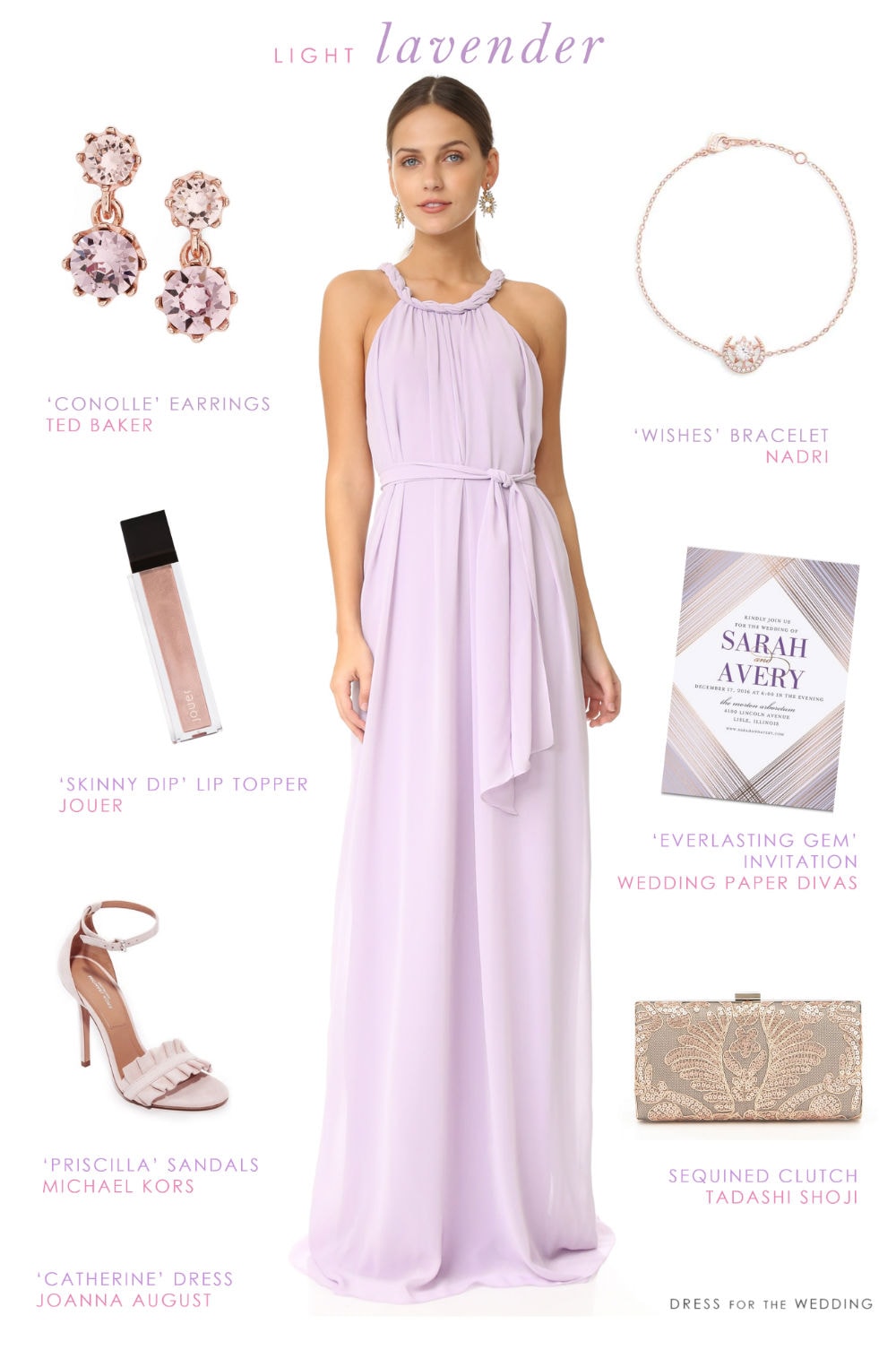 lavender wedding guest dress