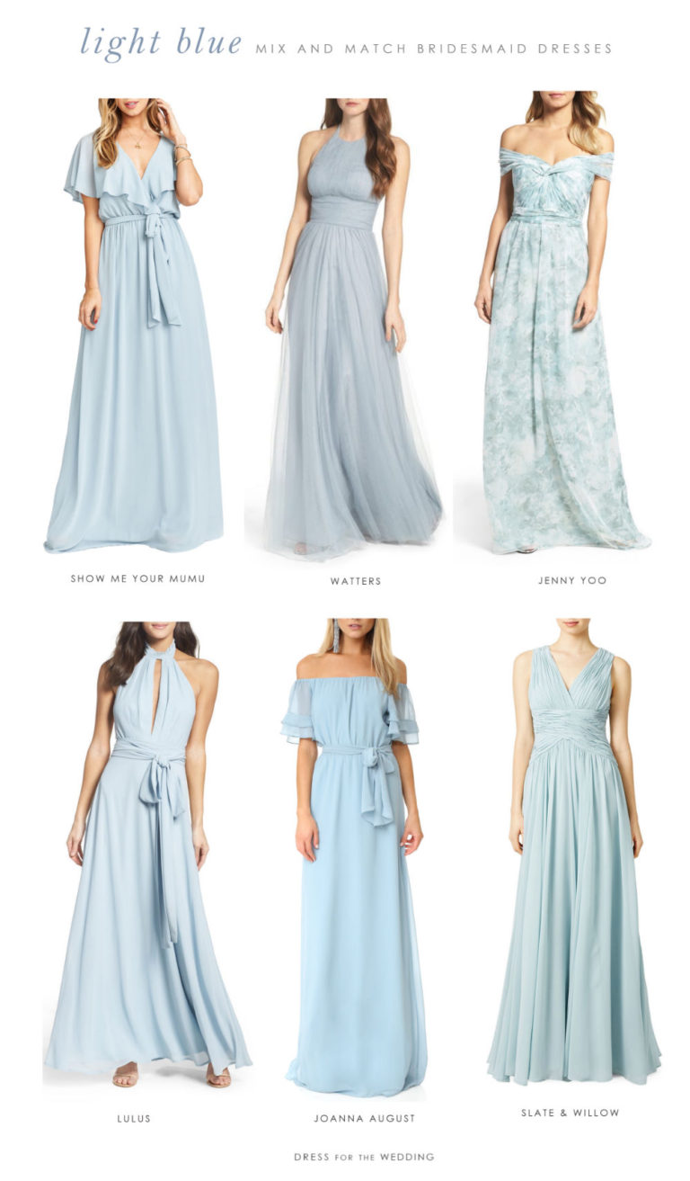 Light Blue Mix and Match Bridesmaid Dresses - Dress for the Wedding
