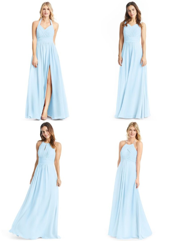 baby blue maid of honor dresses