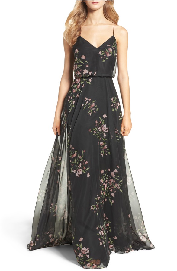 Black Floral Bridesmaid Dress by Jenny Yoo