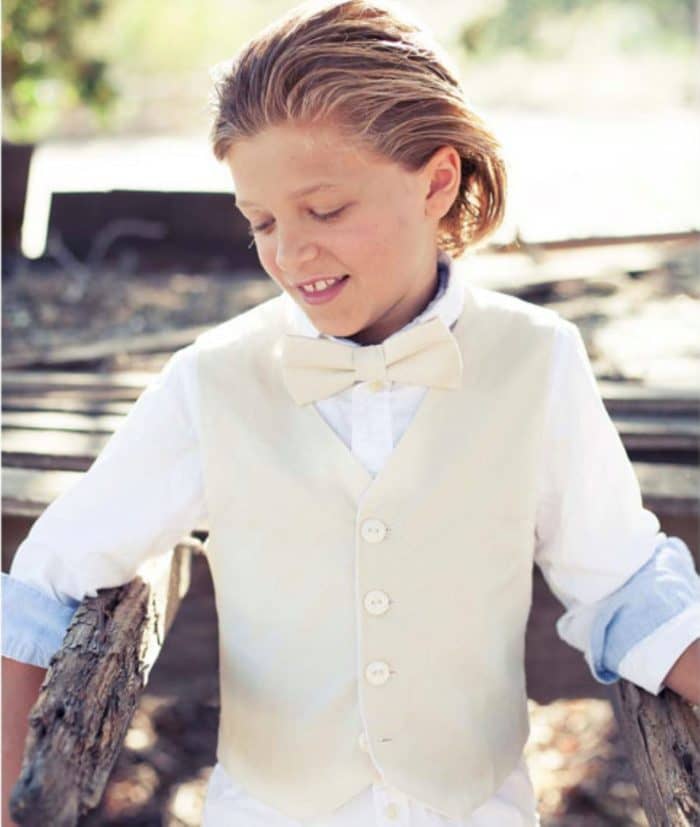 Adorable Ring Bearer in Vest and Bowtie