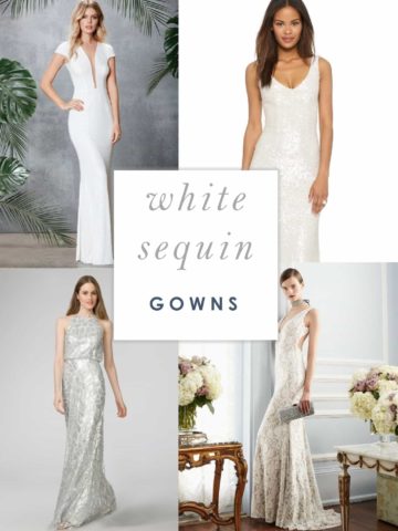 White Sequin Gowns for Weddings