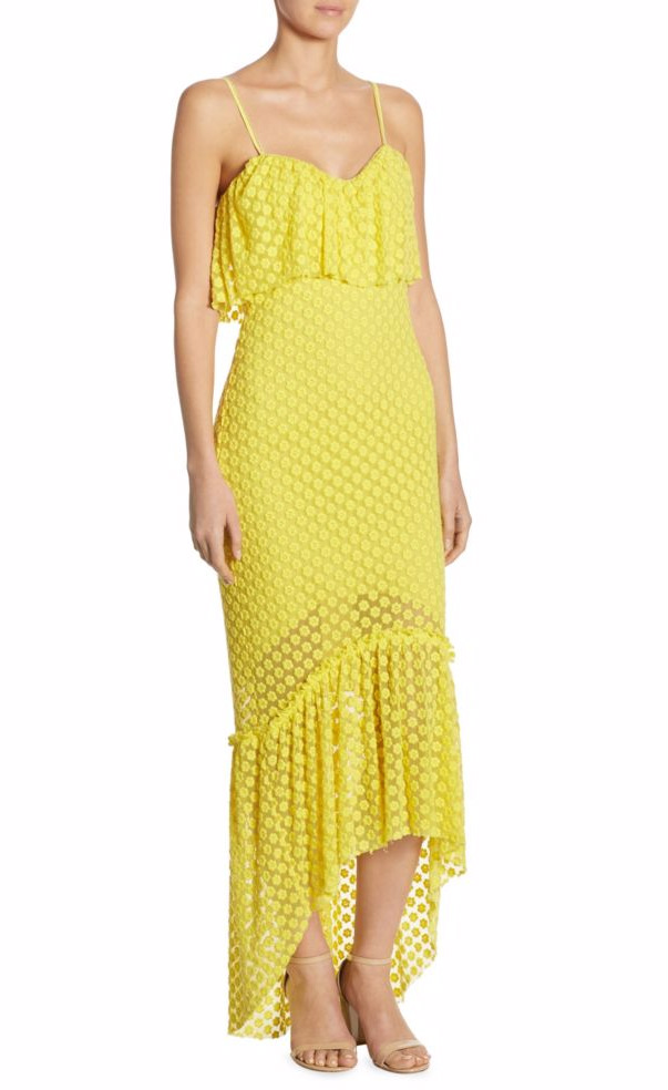 Yellow Summer Dress with Hi Low Hem